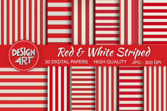 Download Red &amp; White Striped Digital Background - Red Collection