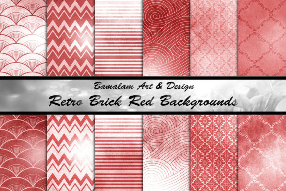 Download Brick Red Retro Sublimation Patterns - Red Collection