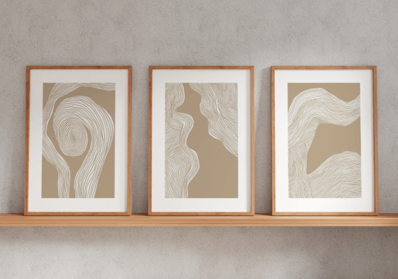 Download Set of 3 Abstract Bohemian Handrawn Art - Bohemian Collection