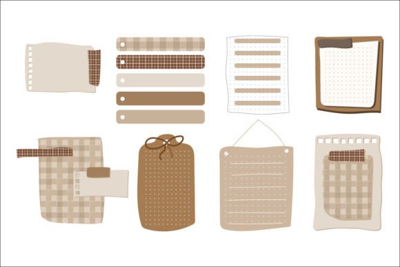 Download 8 Scrapbooking Elements with Checkered - Red Collection