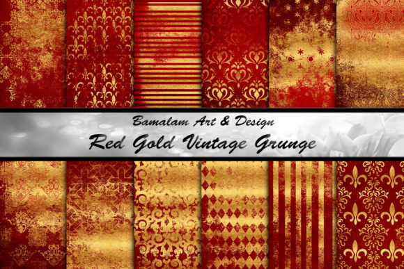 Download Red &amp; Gold Grunge Sublimation Patterns - Red Collection