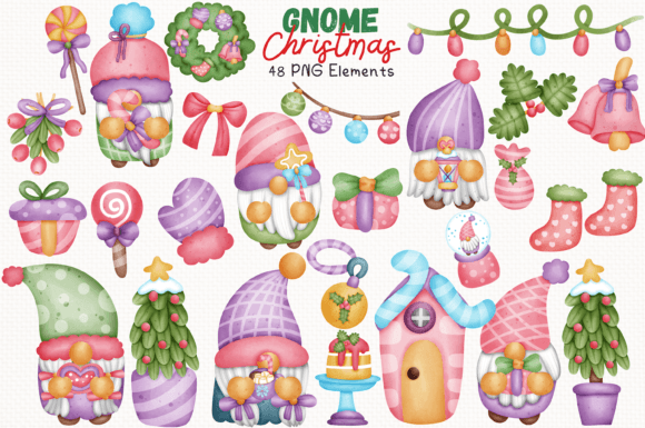 Download Gnome Christmas 48 Cliparts Collection - Gnome christmas Collection