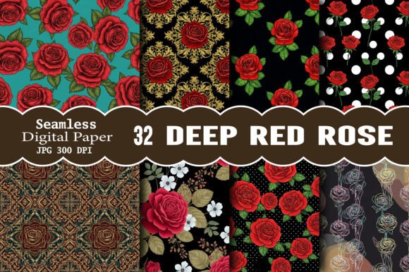 Download Deep Red Rose Pattern - Red Collection