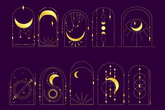 Download Bohemian Arch Gold Set Esoteric Design - Bohemian Collection