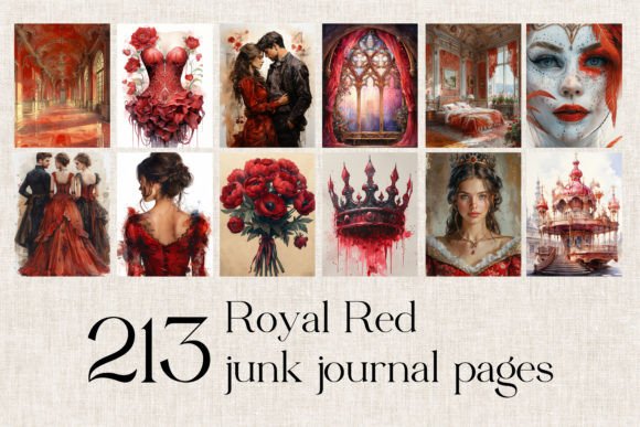 Download 213 Royal Red Background Digital Paper - Red Collection