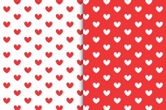 Download Red White Heart Pattern Background - Red Collection