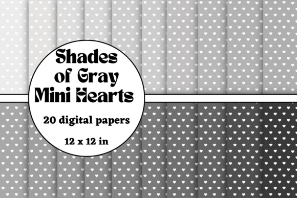 Download Shades of Gray Mini Hearts Digital Paper - Hearts digital paper Collection