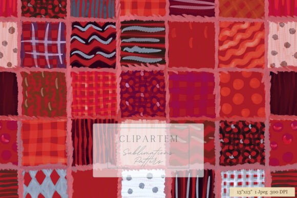 Download Red Boho Patchwork Sublimation Pattern - Red Collection