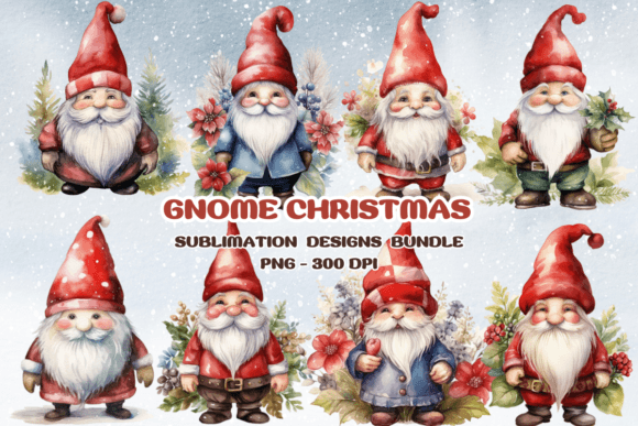 Download Gnome Christmas Watercolor Clipart - Gnome christmas Collection