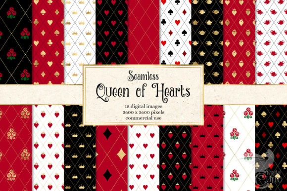 Download Queen of Hearts Digital Paper - Premium Resources