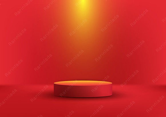 Download 3D Red Podium Spotlight Red Background - Red Collection