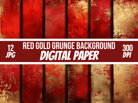 Download Red &amp; Gold Grunge Backgrounds Textures - Red Collection