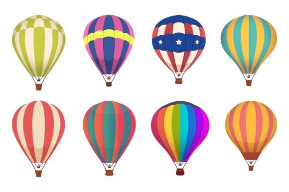 Download Hot Air Balloon. Colored Aircraft - Red Collection