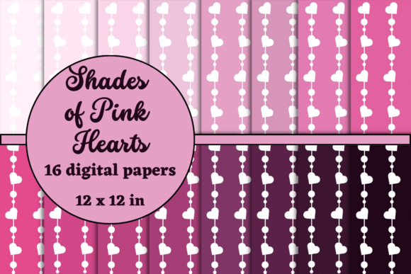 Download Shades of Pink Hearts Digital Paper - Premium Resources